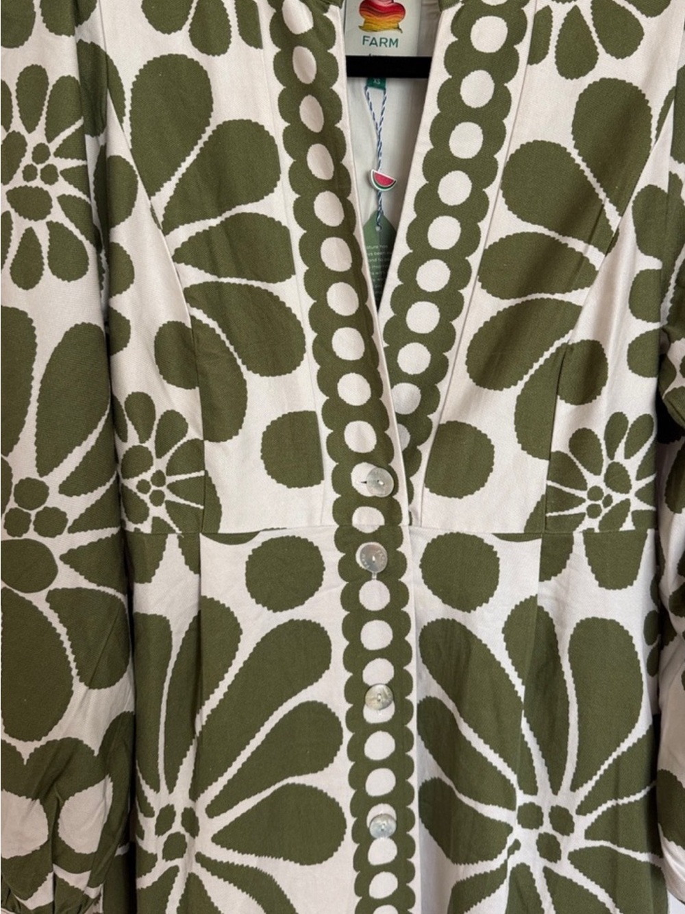 FARM Rio Olive & White Floral V-Neck Maxi Dress - Picture 6 of 9